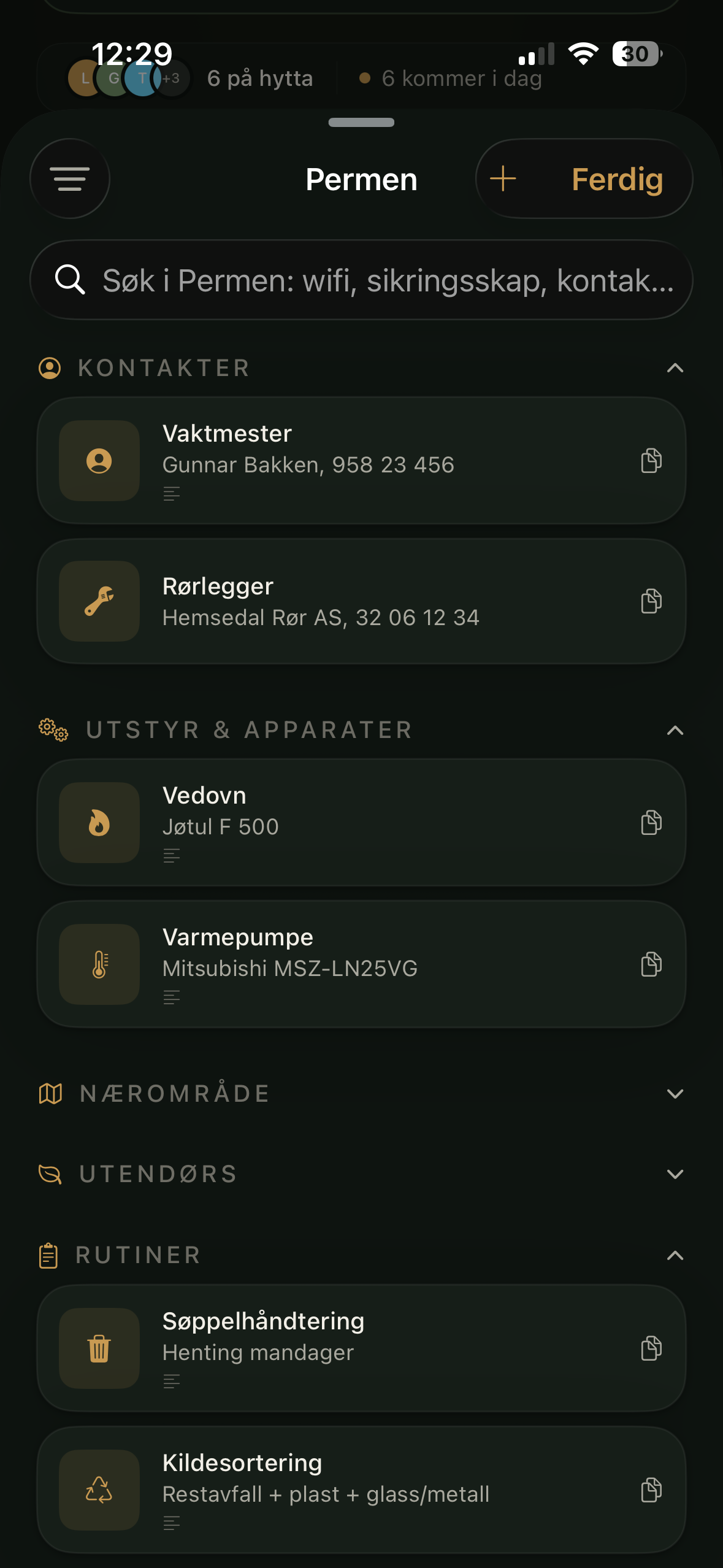 Permen: kontakter, utstyr og rutiner