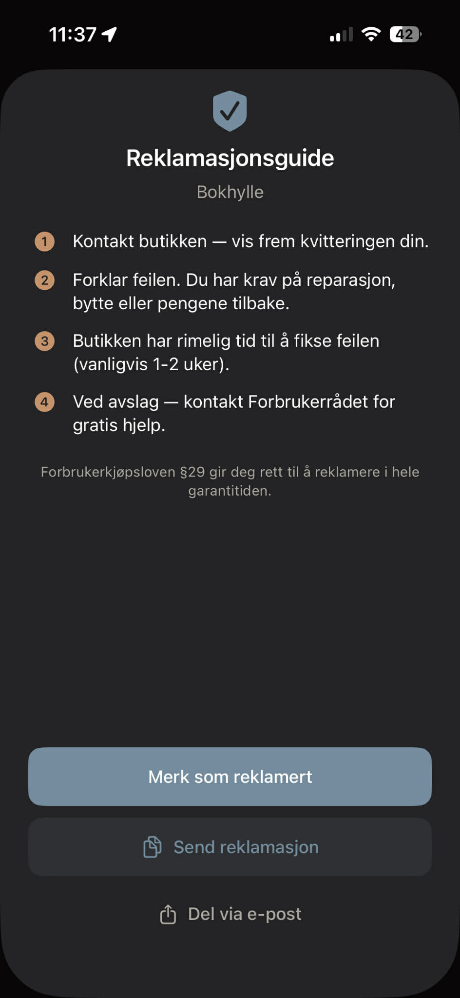 Warranty claim