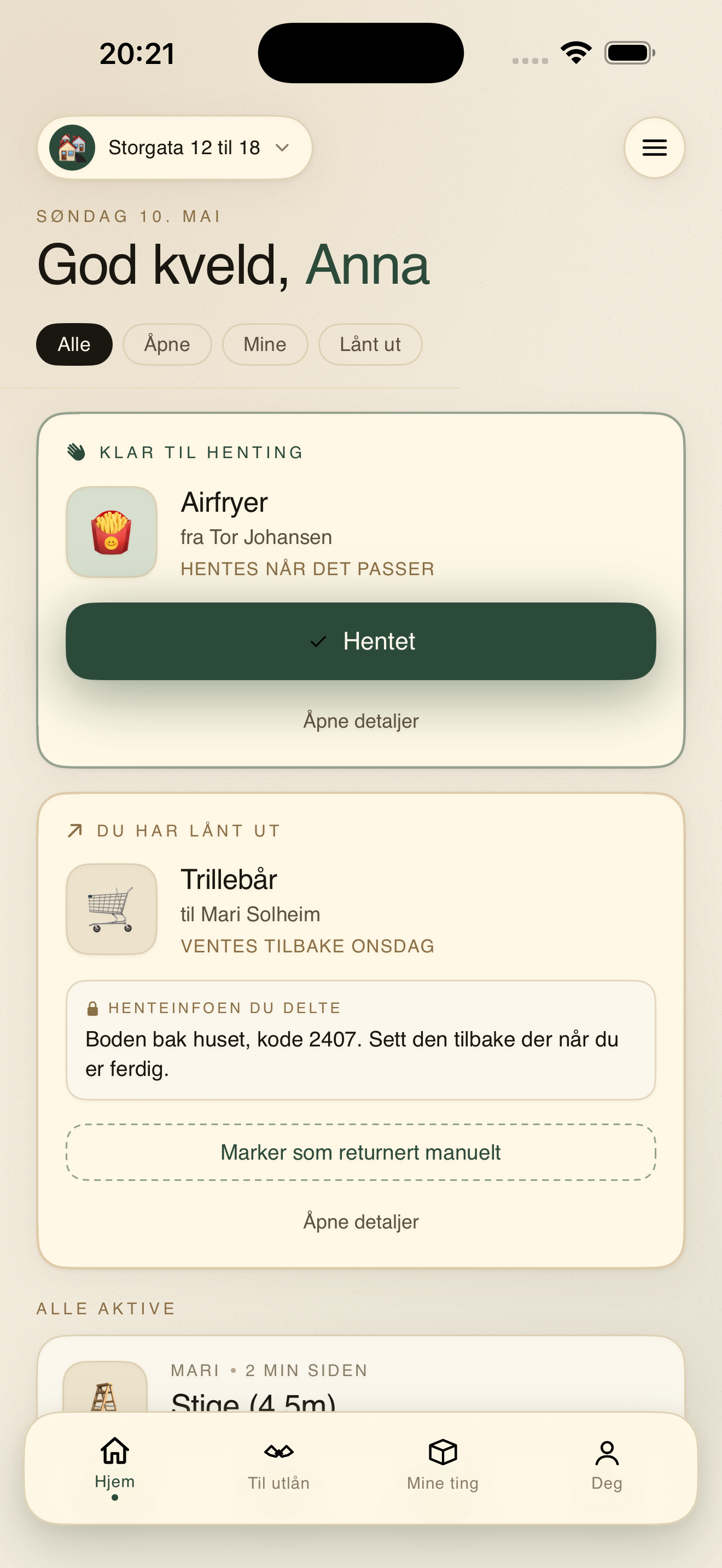 Hjem-skjerm