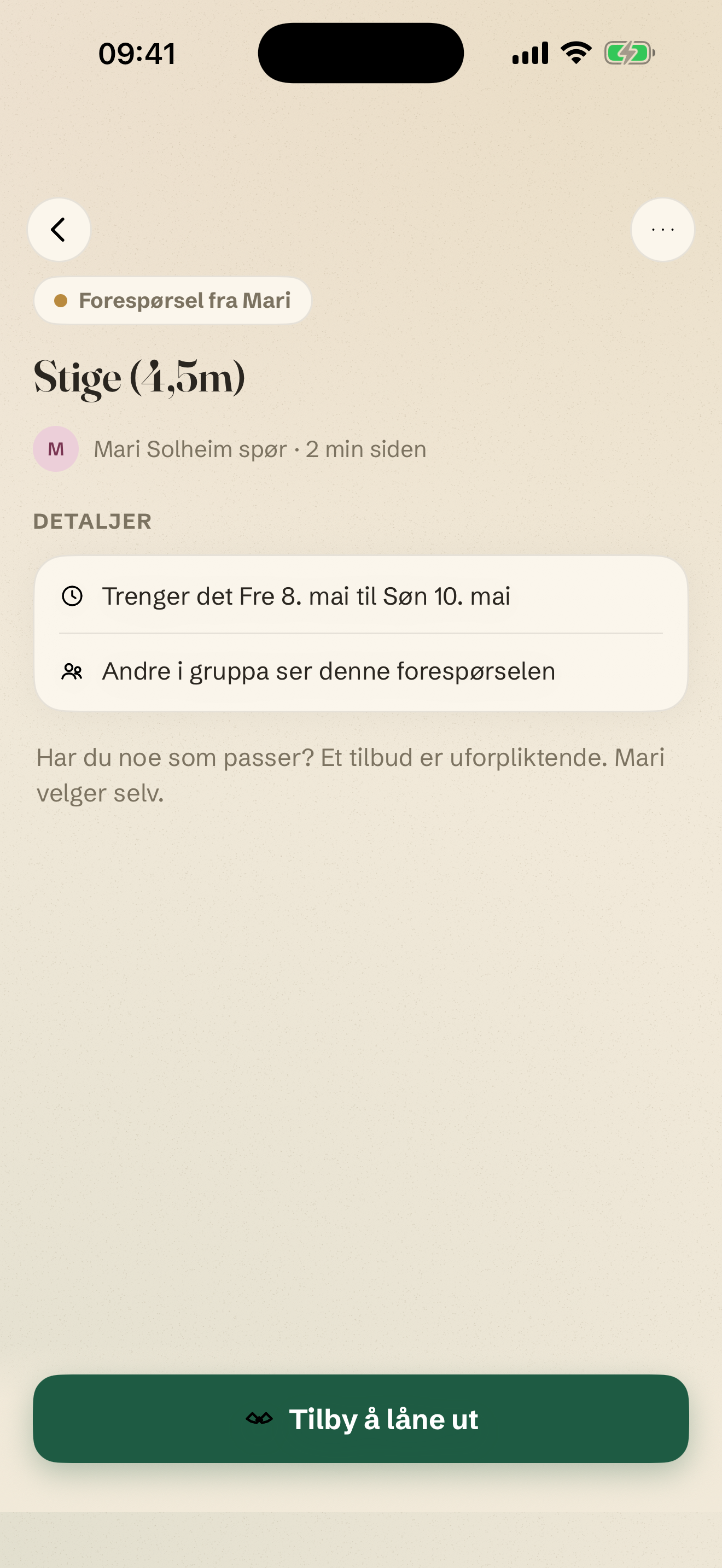 Forespørsel fra en nabo