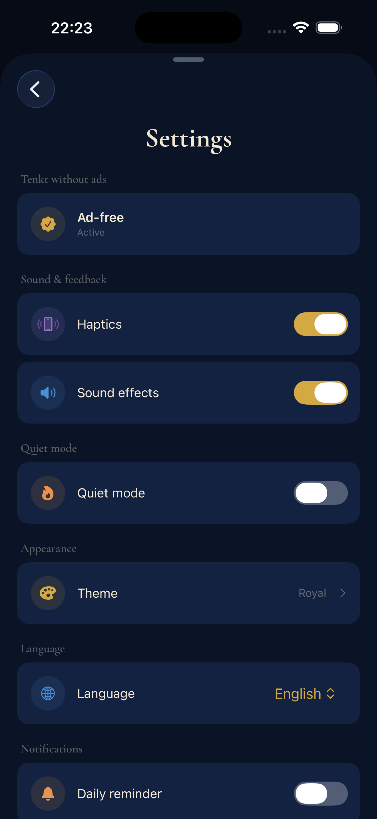 Settings